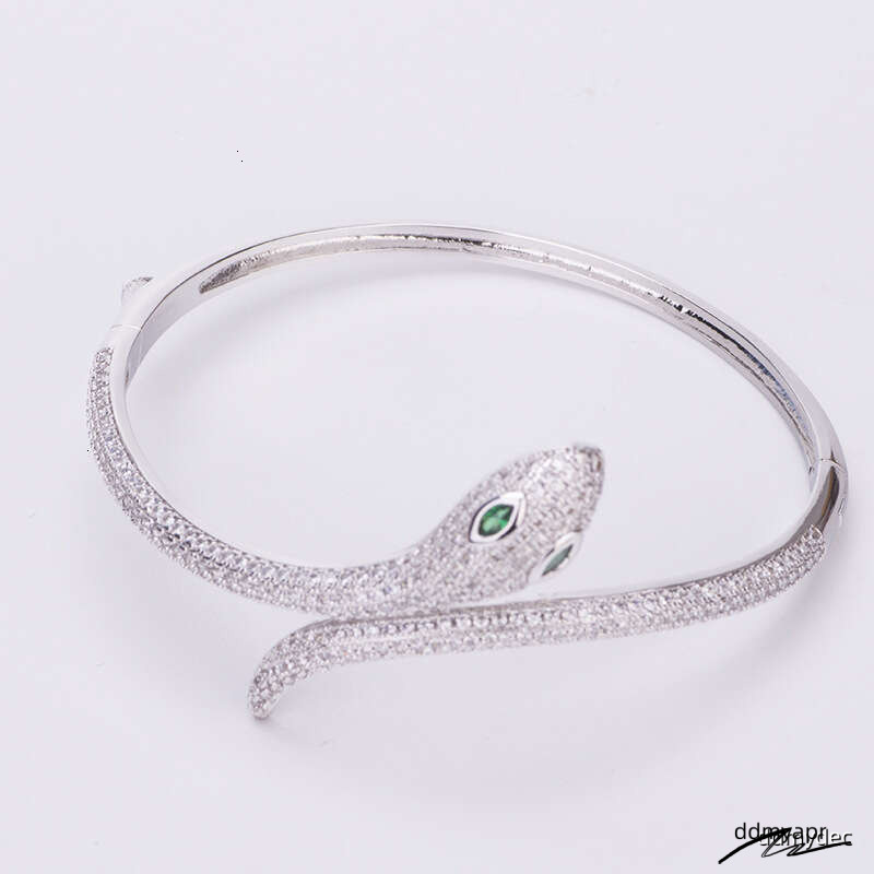 Serpent Bracelet - Gold/Rose Gold/Sier Plated Snake Jewelry With Stones For Women (17.1Cm ddmydec Inner Circumference) ddmydec