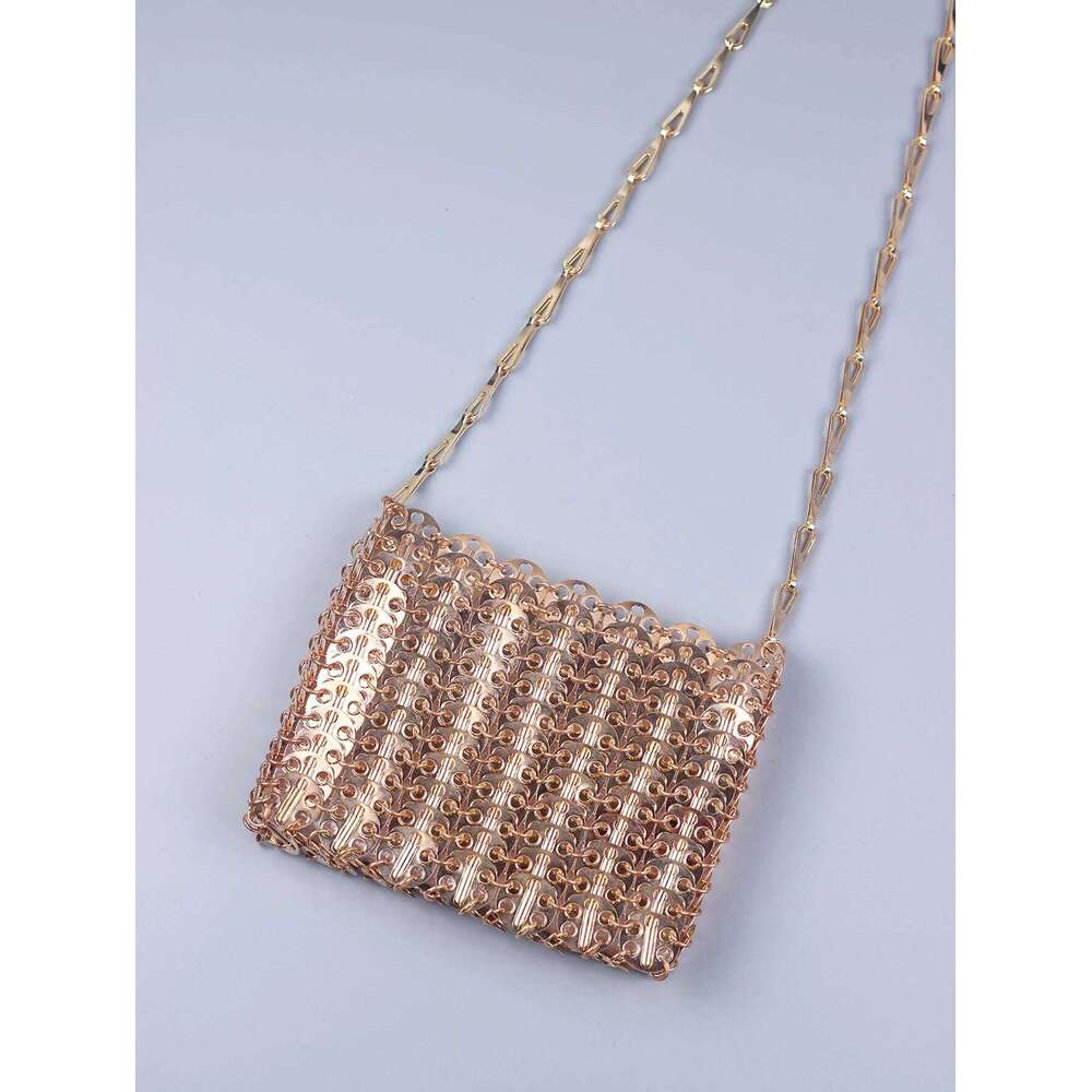 Popular metal sequins with large capacity mobile phone crossbody chain DIY handmade bag for women's fashion trend