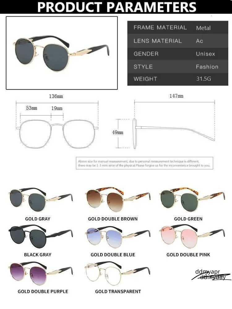 Women Sunglasses Retro Sun Glasses Female ddmyday Designer Vintage Round Metal Trendy Eyewear Male Uv400 Suitable For Swimming Pool Sides And Outdoor 