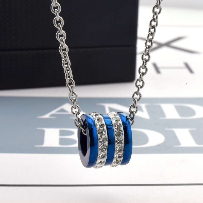 DH collections: Titanium - steel Cylindrical Korean - style Couple Pendant Trendy Collarbone Chain