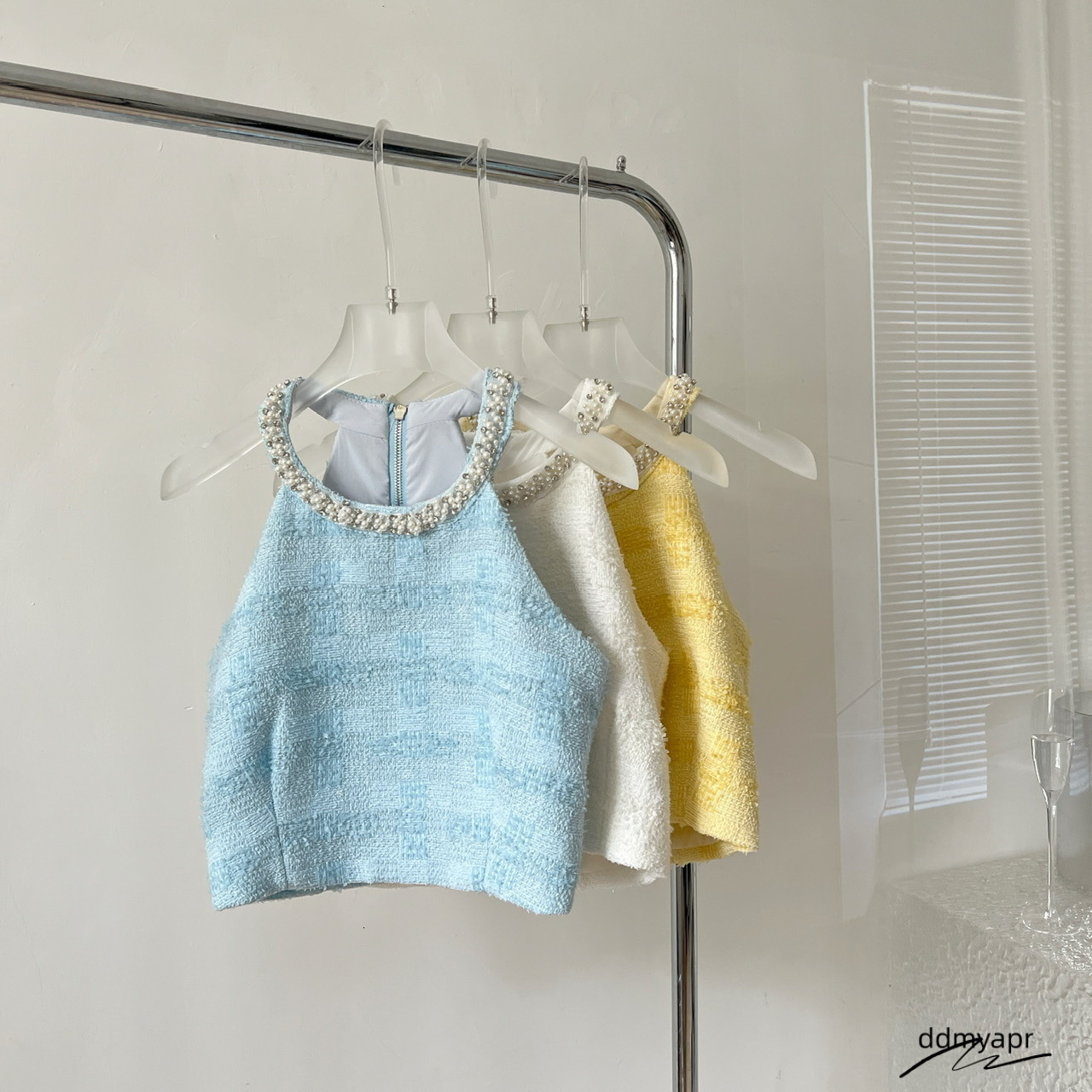 Two Piece Dress Korea Small Fragrance Summer Tweed 2 Outfits Suit Sexy Short Cropped Tops A Line High Waist Ddmydec Mini Skirt Mujer Set 230707