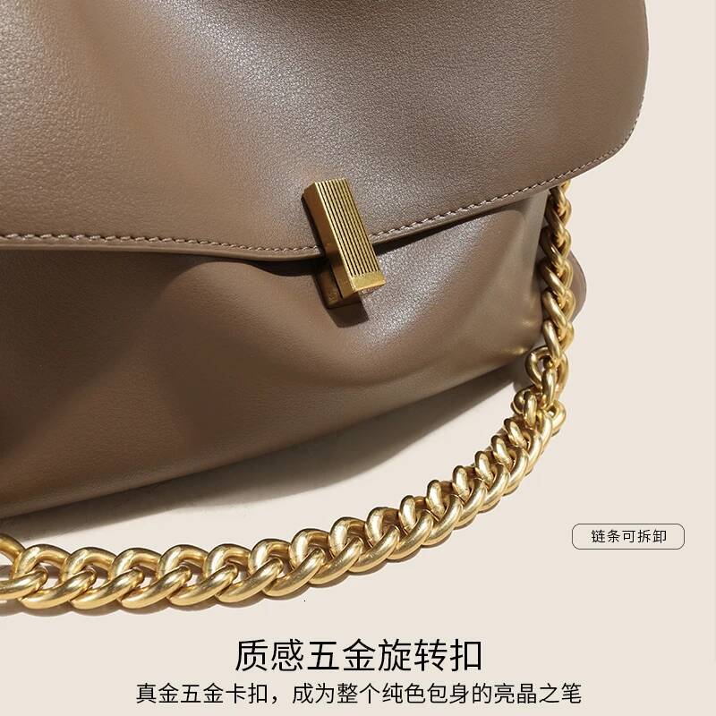 Women Large Korean Cow Flap Shoulder Chain Bag Solid Genuine Leather Female Crossbody Handbag Messenger