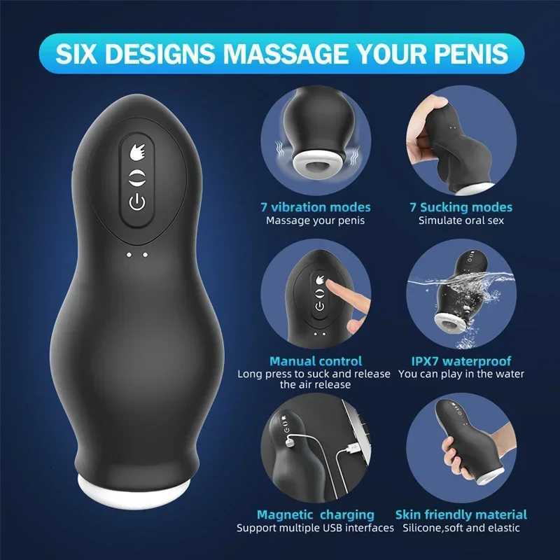 Masturbation Cup Blowjobs Machine Masturbator for Men Automatic Sucking Male Machine Oral Vaginal Penis Vibrator Sex Toy for MenXJ250905