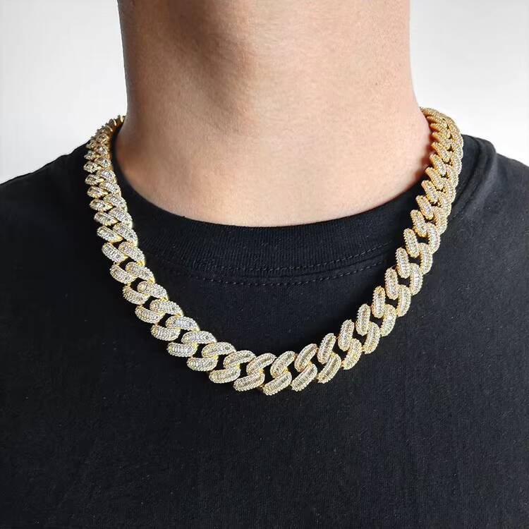 GZYSJEWELRY Manufacturer High Quality 15mm Miami Cuban Link Chain Iced Out Bling Jewelry Store for Sale