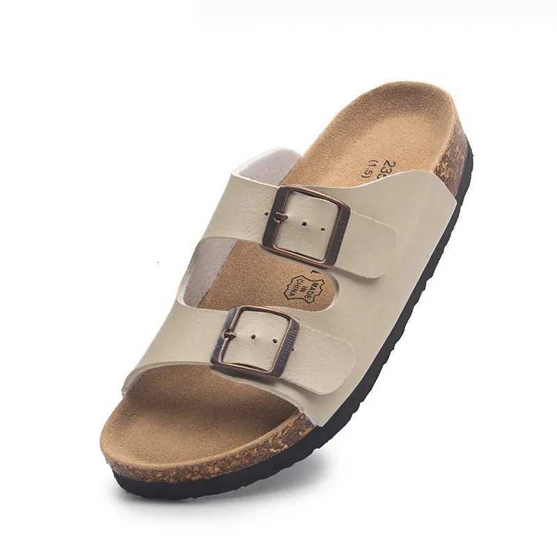 Summer Women Men Cork Mules Slippers Outdoor Antiskid Beach Slippers Classic Cork Footbed Women Sandals With Adjustable Buckle W250905