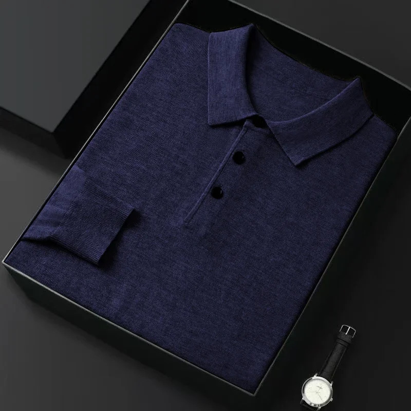 Autumn Mens Quarter button Pullover Sweater Lightweight Lapel Slim Fit Knit Casual Polo Sweaters Winter Warm Outerwear 250905