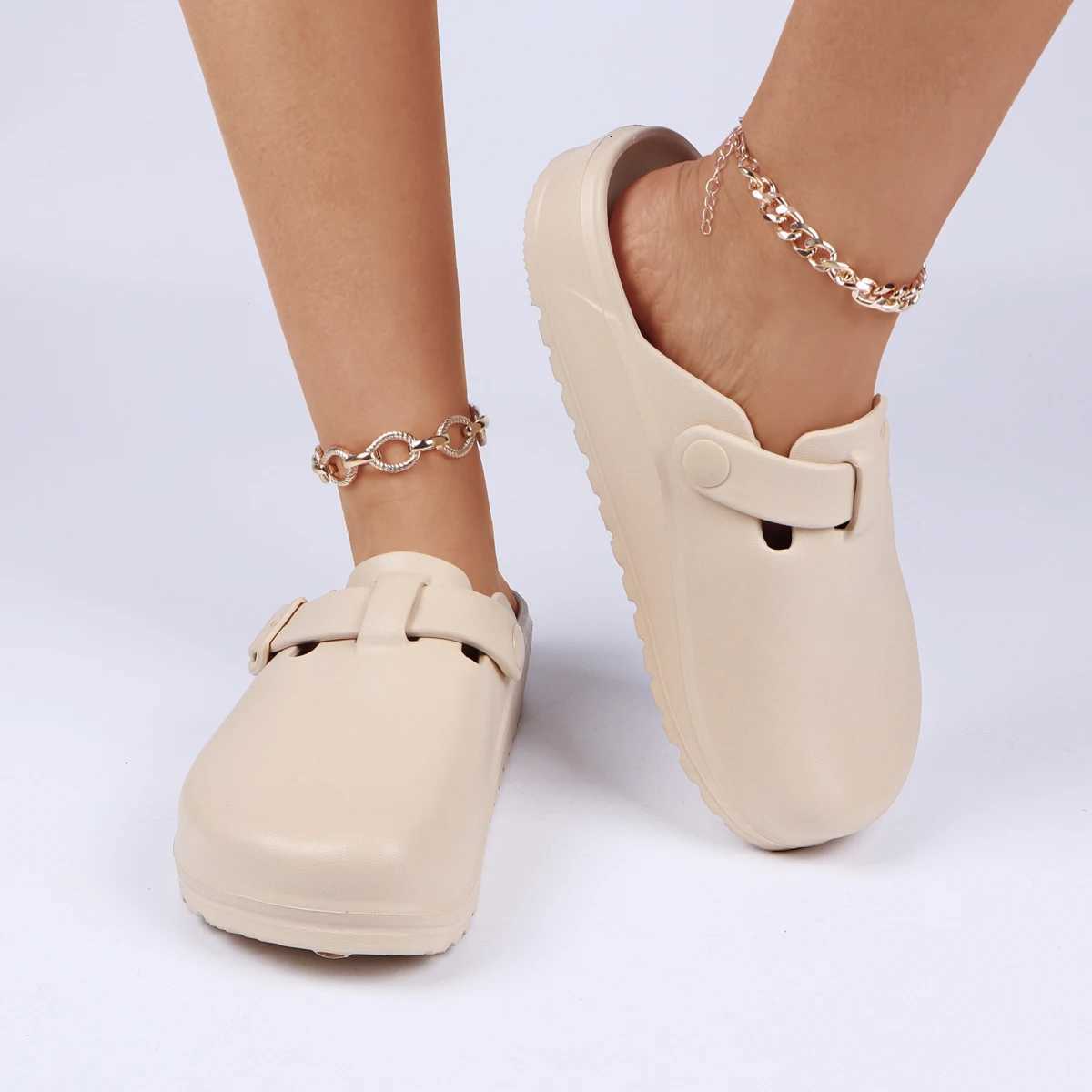 Womens Solid Color Clog Shoes Casual SlipOn Garden Beach Comfortable Fashion AntiSlip EVA Indoor Outdoor Walking Shoe W250905