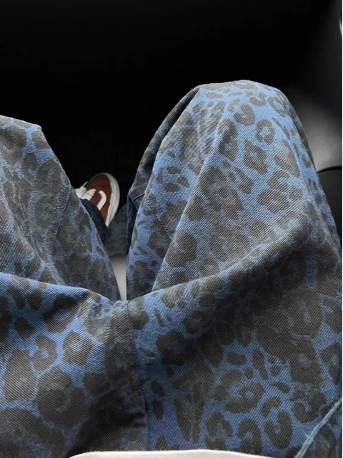 Retro American Leopard Print Mens Jeans High Street n Straight Leg Knife Flared Pants Spring Autumn Sle 250823