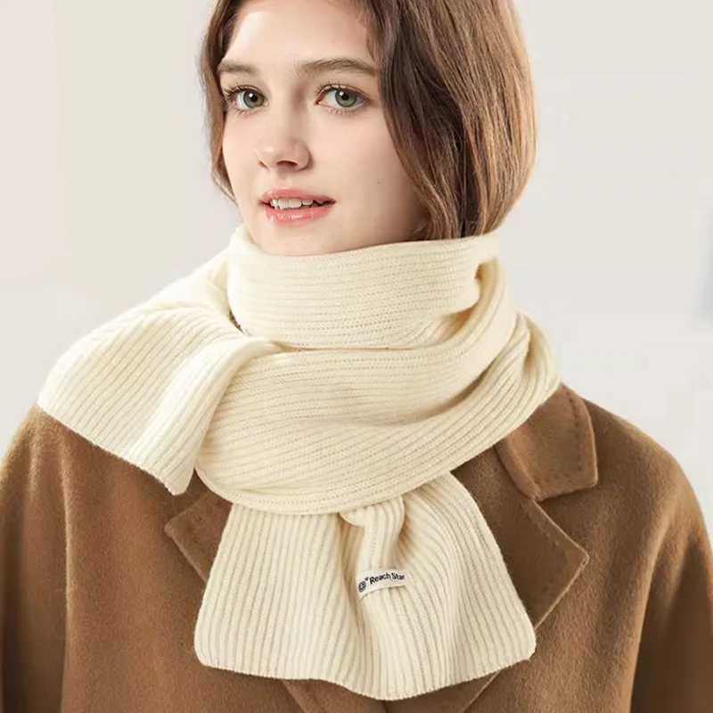 High Quality Simple Solid Versatile Knitted Scarf Male Female Thick Neck Protection Thermal Women Men Muffler Fall WinterXJ250905