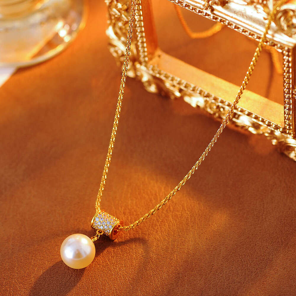 DH collections: New Golden Slim - Waist Full - diamond Pearl Necklace for Women