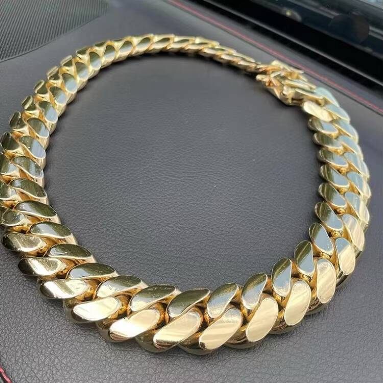 Custom 22mm Miami Cuban Link Chain Necklace High Quality Gold Plating 925 Silver Classic Hip Hop Style for Weddings and Gifts