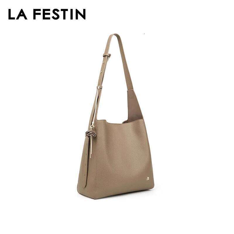 LA FESTIN Original 2025 New Leather Shoulder Tote for Women Fashion Bucket brand Large Capacity Crossbody Bag