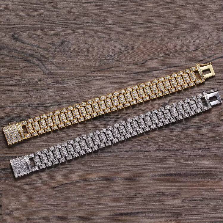 Wholesale Hiphop Bracelet Men 18mm Brass Copper Best Quality Watch Link Bracelet