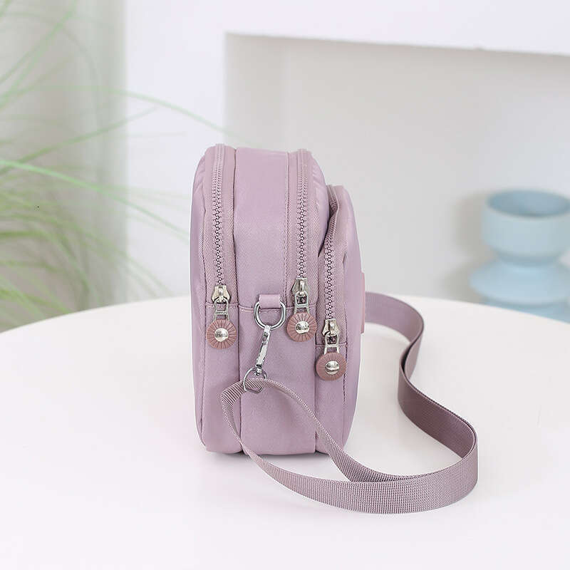 Three-Layer Phone Bag for Women, Crossbody Mini Bag, 2024 New Versatile Summer Oxford Canvas Walking Coin Purse