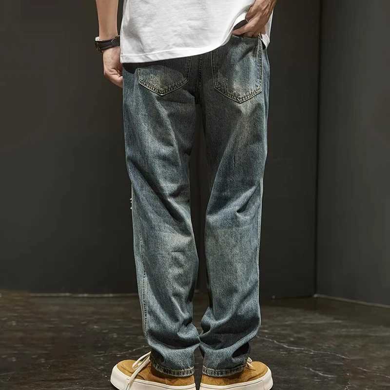 Korean Version Ripped Jeans MenS Autumn New Retro Casual Pants High Street Loose Straight Leg Pants W250905