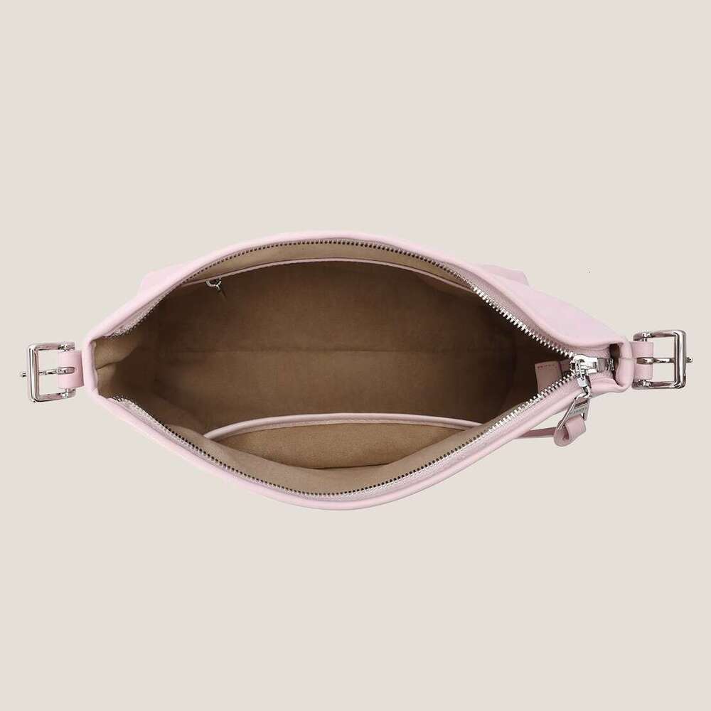 New Kaisile Pink Songtao Hobo Shoulder for Women High-end Wrinkled Vegetable Tanned Leather Underarm Crossbody Bag