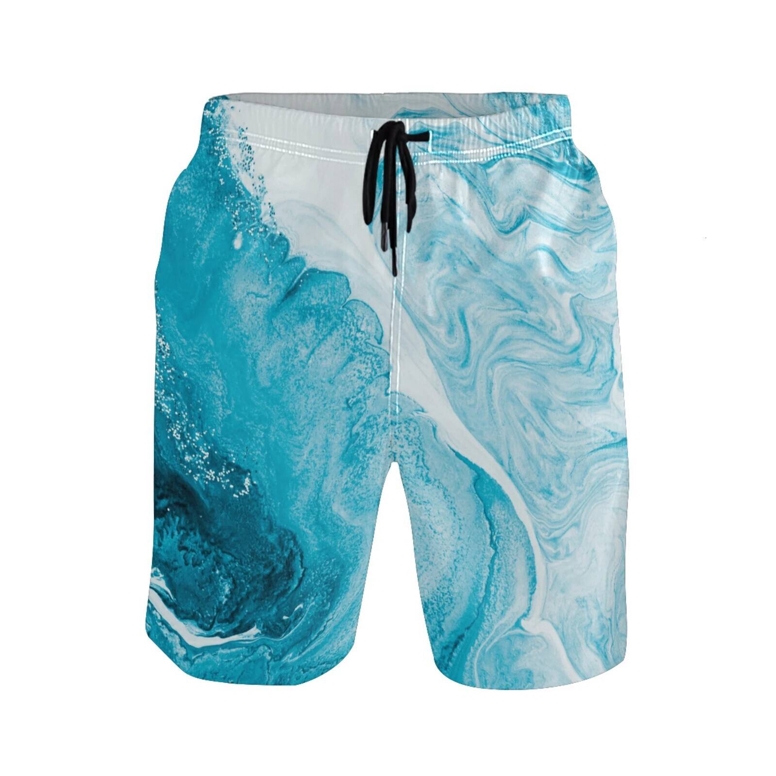 Quick Dry Summer Mens Siwmwear Beach Board Briefs For Man Swim Trunks Swimming Shorts Beachwear Fashion Marble Print