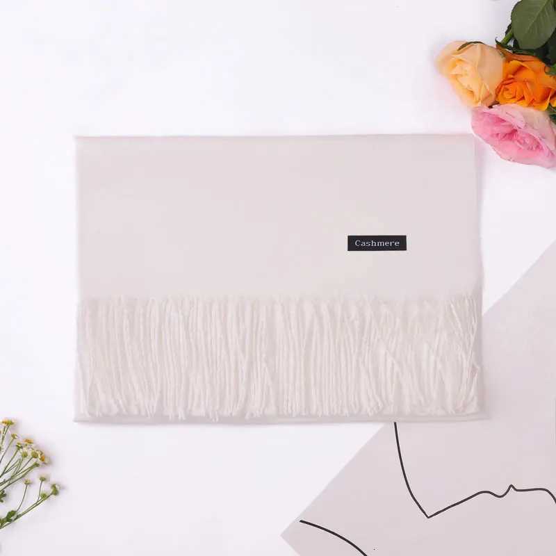 Multicolor autumn and winter solidcolor scarf womens singlecolor faux cashmere scarf fringed thickened shl fashionableXJ250905