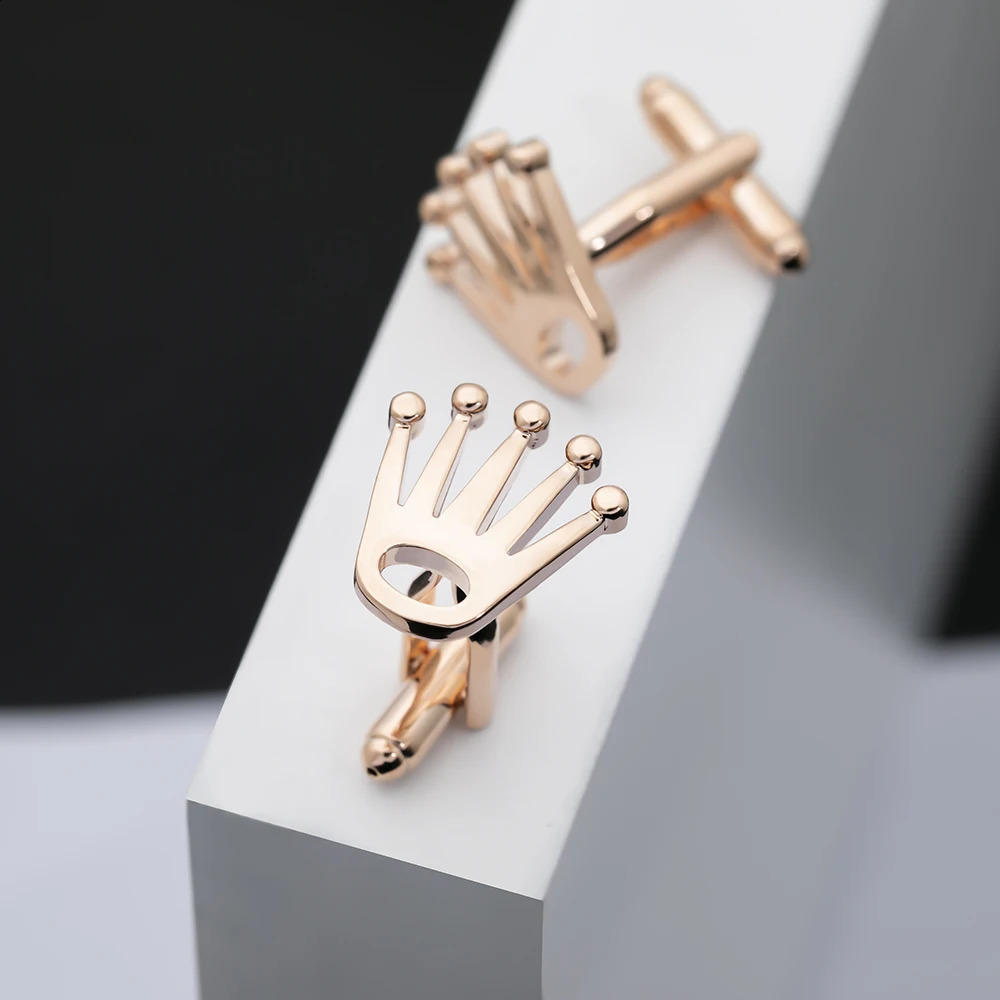 Mens Vola Crown Brass Cufflinks Gold Rose Silver Tones Copper Personality Modern Jewelry Accessories 250904