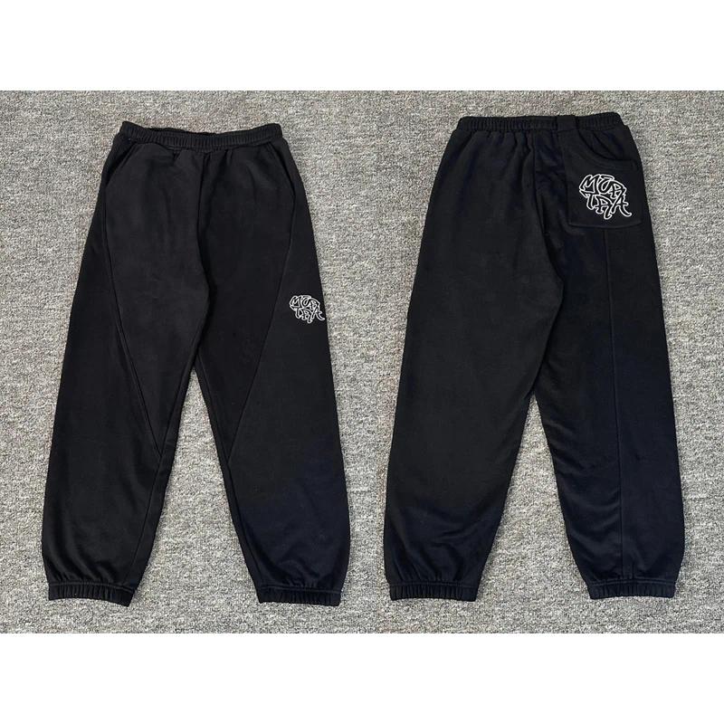 Men's Pants High Street Clothing Mertra Casual Embroidered Pattern Multi-pocket Autumn Winter Grey Fleece Sweatpants Z260315