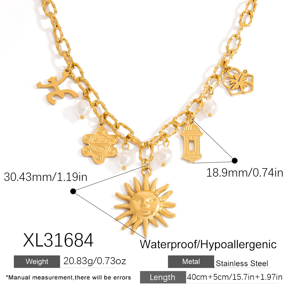Stainless Steel Necklace Skull Heart Pendant Highend Versatile 18K Gold Nonfading Collarbone Chain Y200810