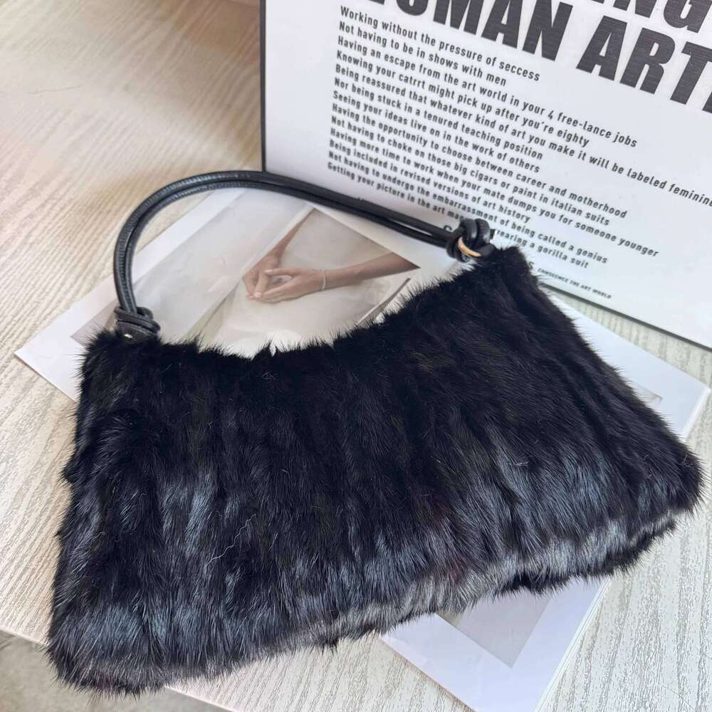 Real Fur Shoulder Bag Women 2025 New In High Quality Mink Hair Fashion Designer Handbag Trend Casual Elegant Female Bags