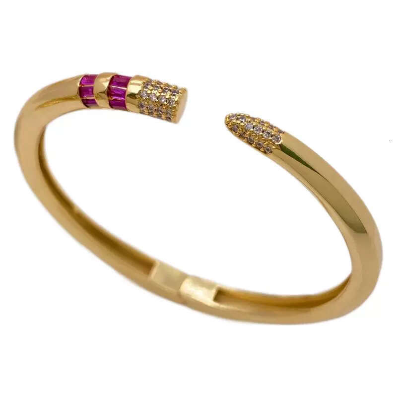 New Fashionable Bracelet Internet Celebrity Style Elegant Light High-end Colorful Zircon Open Bangle