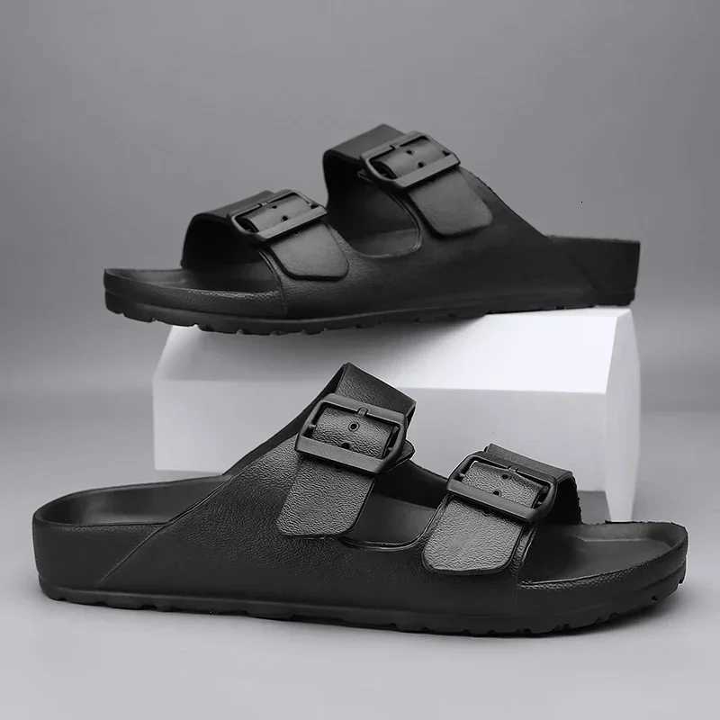 Trendy Mens SlipOn Beach Slippers with Casual Buckle Comfortable Flat Heel Cover for Couples W250905