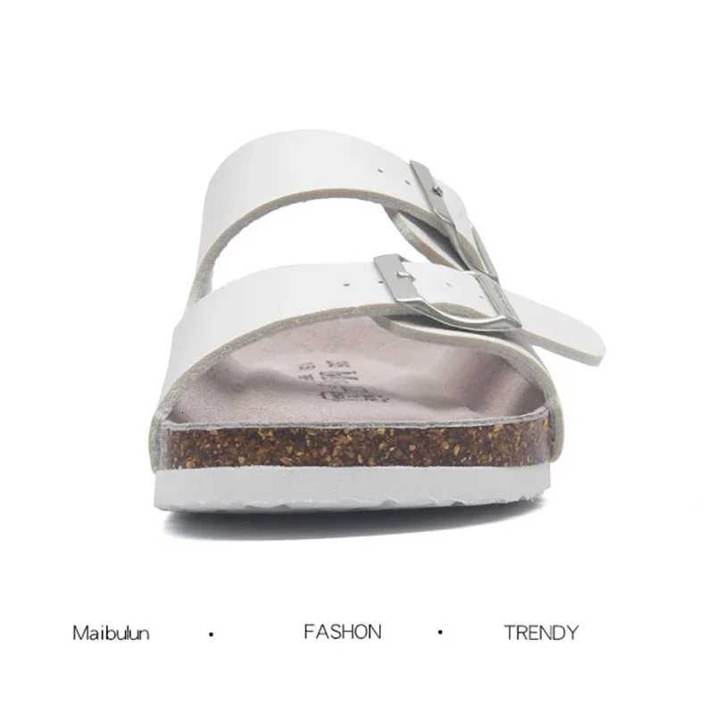 Summer Women Men Cork Mules Slippers Outdoor Antiskid Beach Slippers Classic Cork Footbed Women Sandals With Adjustable Buckle W250905