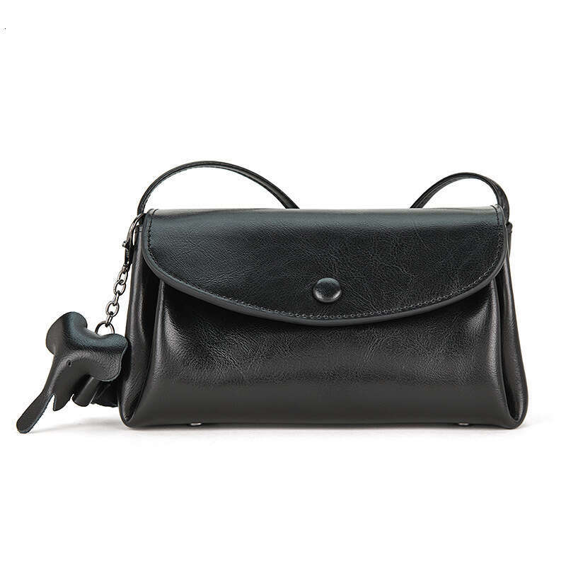 Genuine Women's Crossbody Fashion Versatile Small Cowhide Shoulder High-end Oil Wax Leather Bag for Women