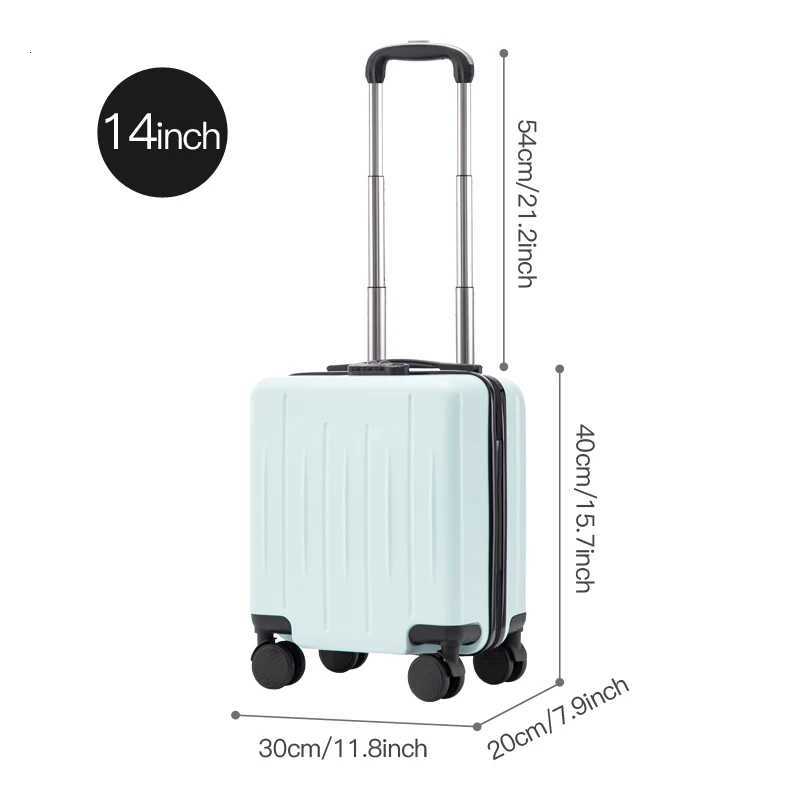 14Inch Luggage Fashion Trolley Suitcase Spinner Wholesale Petite Valise Travel Small Suitcase ABS CarryOn Mini Boarding Case Z250905