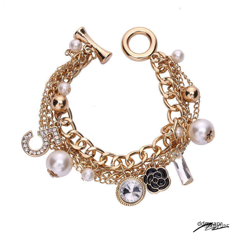 Korean Style Multi-Layer Small Flower Number 5 Metal ddmydec Chain Bracelet Jewelry Handmade ddmydec