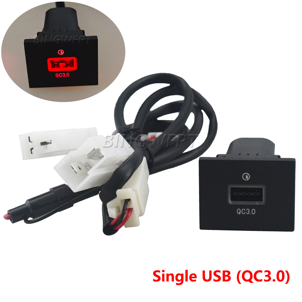 Compatible For Ford Focus 2009-2011 mk2 Fast Car Phone Charger Socket Double QC3.0 Type C PD USB Charging Port Power Adapter