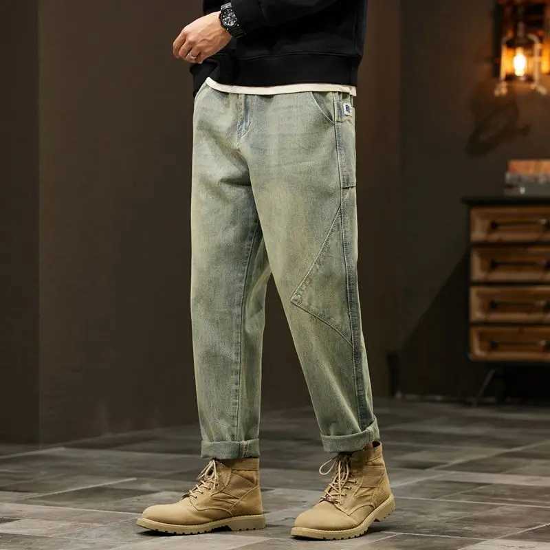KSTUN Baggy Jeans Men Wide Leg Mens Loose Jeans Harem Pants Retro Blue Streetwear Vintage Mens Clothing Oversized Patchwork W250905