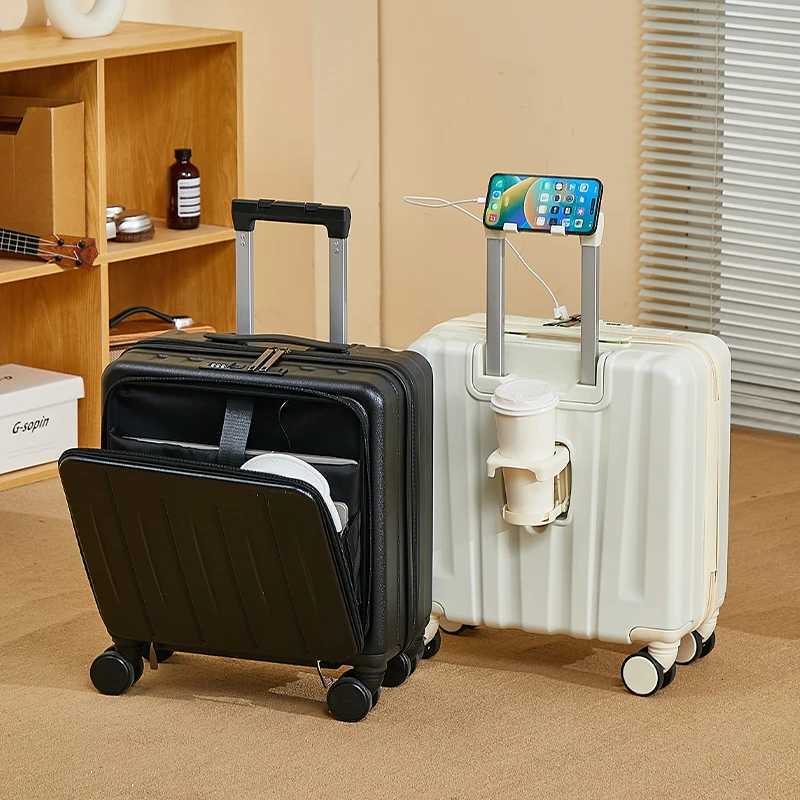 Light Weight Suitcase 18 inches Suitcase Large Capacity Travel Case Swivel Wheels Suitcase Small Luggage Compartment Z250905