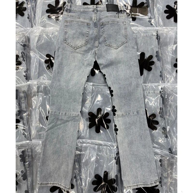 Fashion LOST SHDWS JEANS Solid Embroidery Flower Men Women Micro Flared Denim Pants One Day Shipped Out 250905