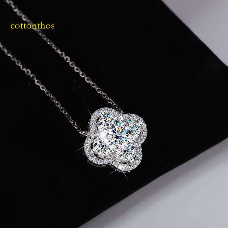 New S Sier Moissanite Necklace: Full Dia Collarbone Chain for Women, Wholesale From Factory