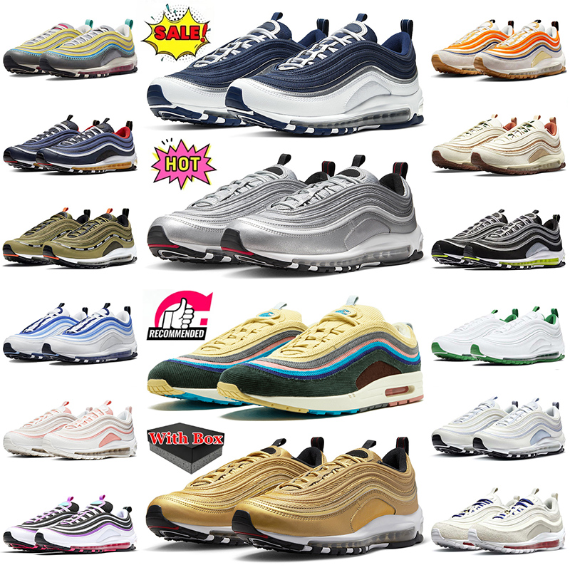 With Box Designer Free Shipping Fashion Men Women 97 Jesus Satan Grey Running Shoes Sean 97s Outdoors Trainers Sneakers