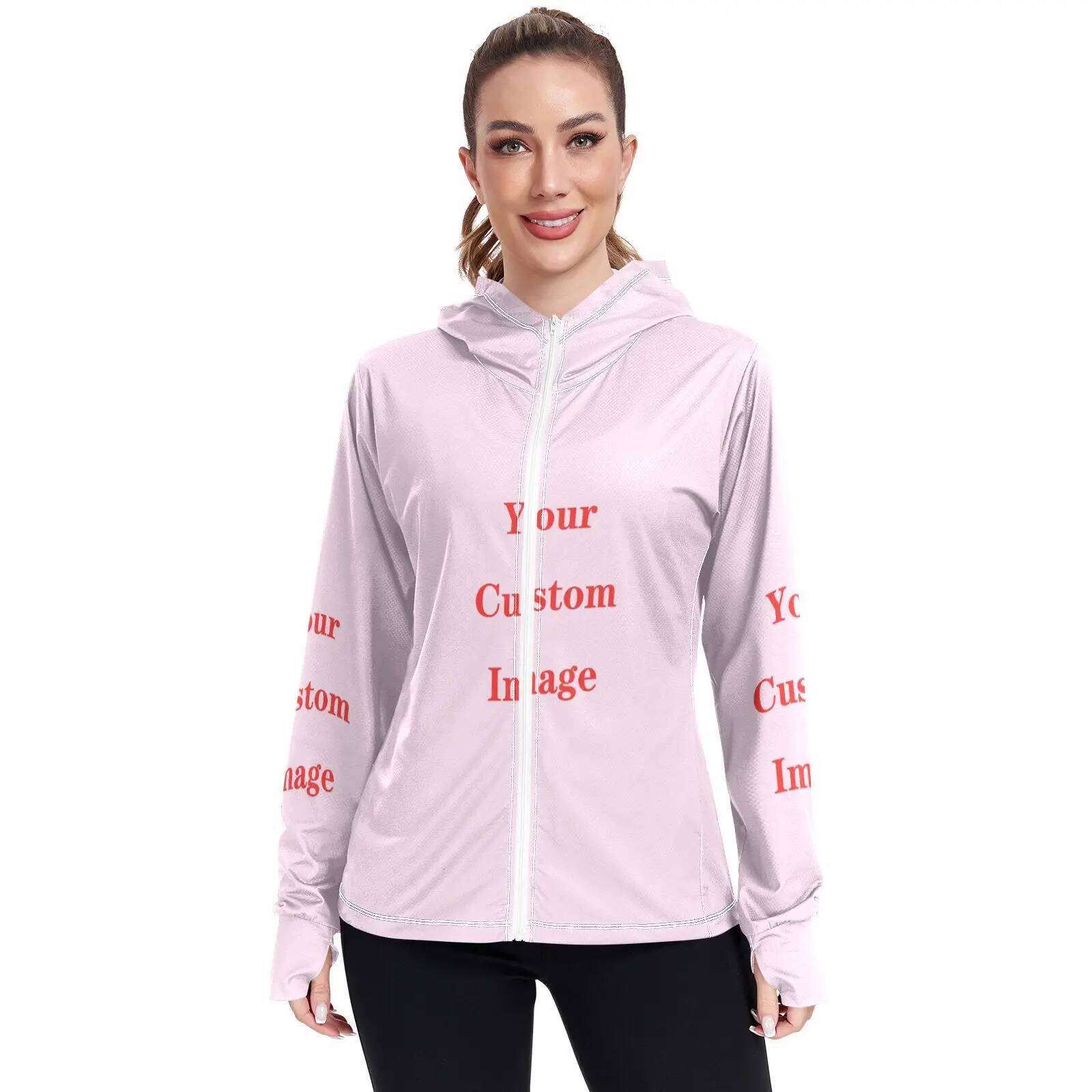 Sunscreen Hoodie UPF 50 Protection Tops Women Ice Silk Breathable Ultrathin Jacket Outdoor Quick Dry Fishing Running Coat Custom