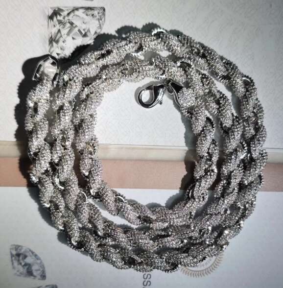 Hip Hop VVS D Color Moissanite Jewelry Women Men Cuban Link Iced Out Tennis Rope S Sier Chain Necklace