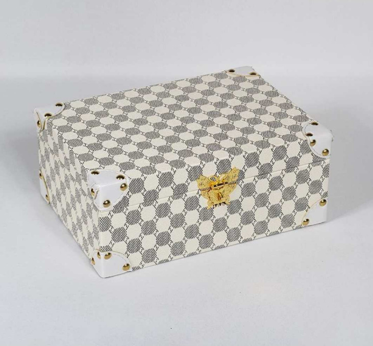 Designer grid bedroom bedside table high-end small storage box ddmythur