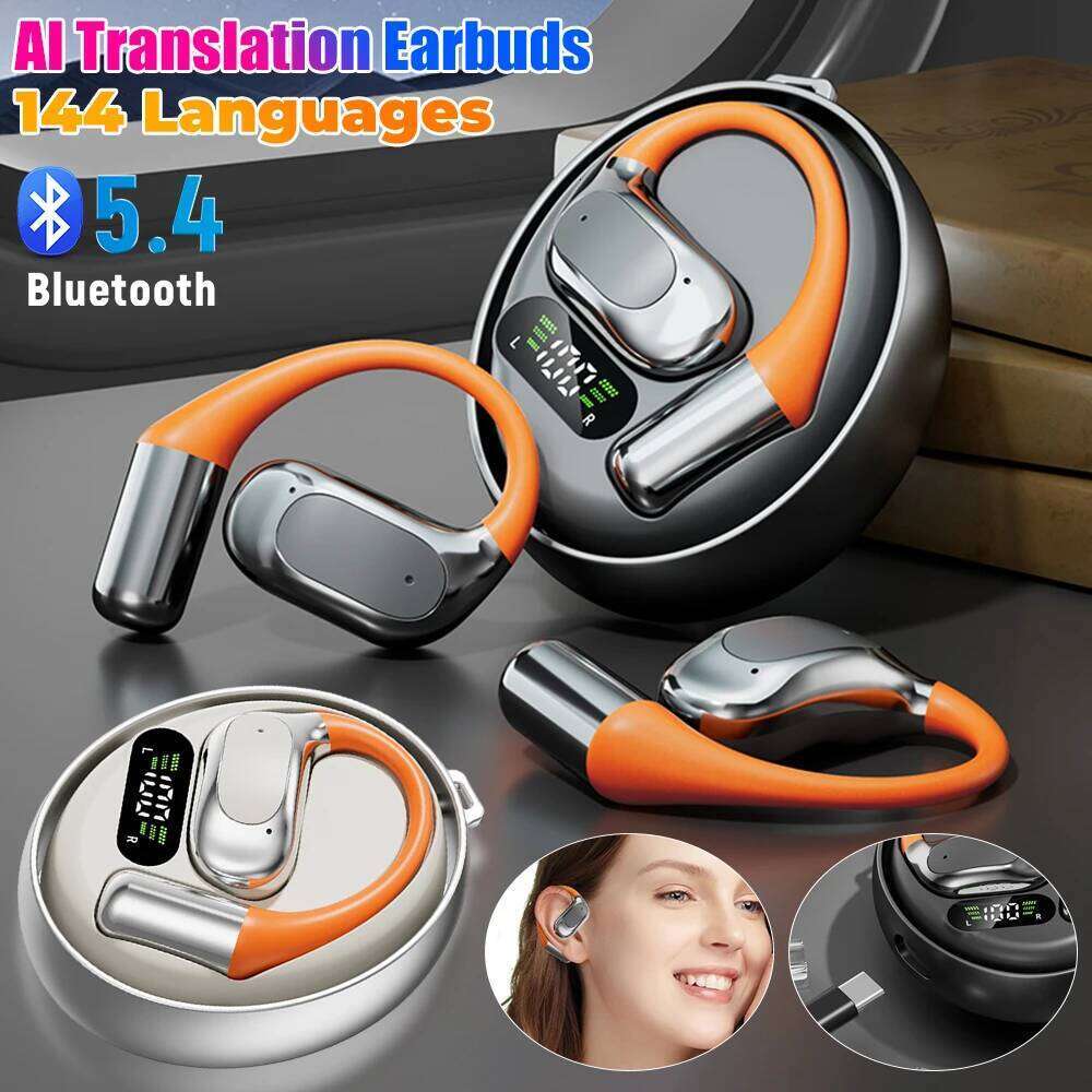 New AI Earbuds 144 Languages Real Time Translation Headphones Wireless Bluetooth Translator Earphones For Business