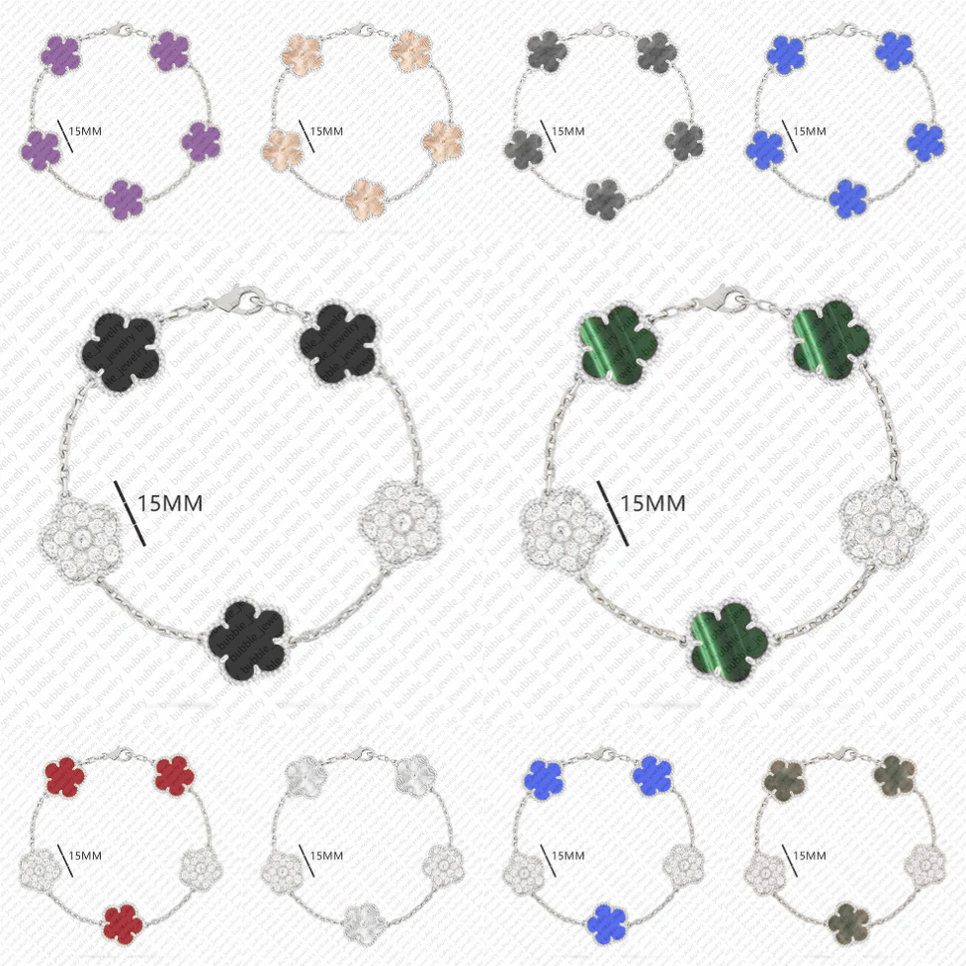 4 leaf clover bracelet designer jewelry 925 silver bracelet diamond bracelet motif 5 flower malachite onyx laser red agate top quality bracelet charm bracelet gift