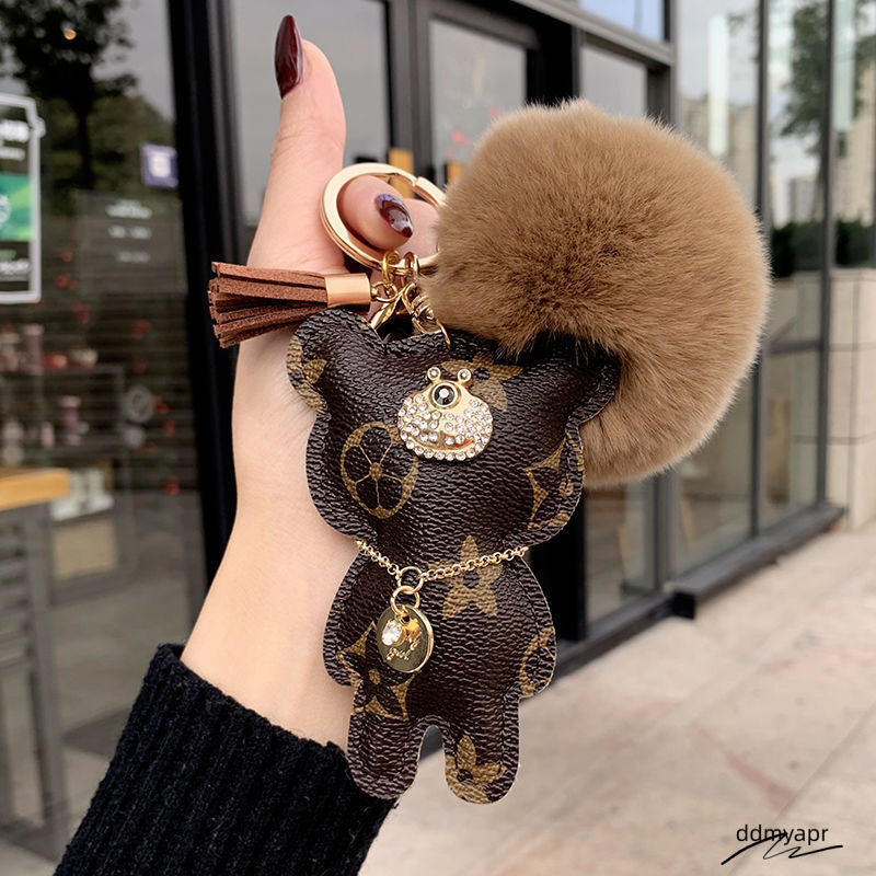 Creative Bear Ddmydec High-End Leather Men Women Personalized Car Keychain Ddmydec