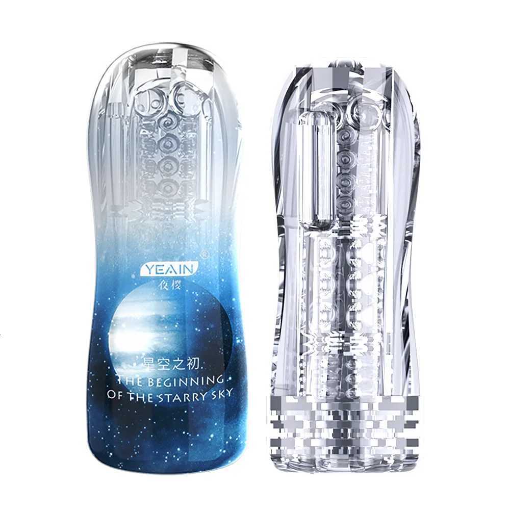 Premium Clear Manual Male Masturbator Discreet Elegant Vibrating Suction Stroker for Intimate Training PleasureXJ250905