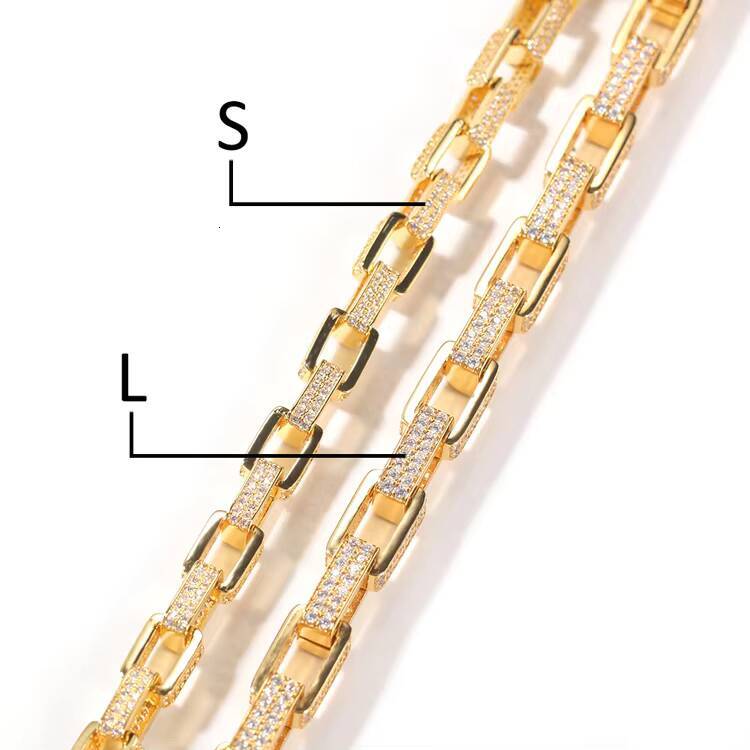 GZYS JEWELRY Wholesale High Quality Ice Jewelry 4mm 8mm Gold Square Box Cuban Link Chain Necklace