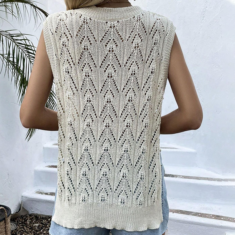 Designer Clothing Knitted Sweater Women's V-Neck Vest