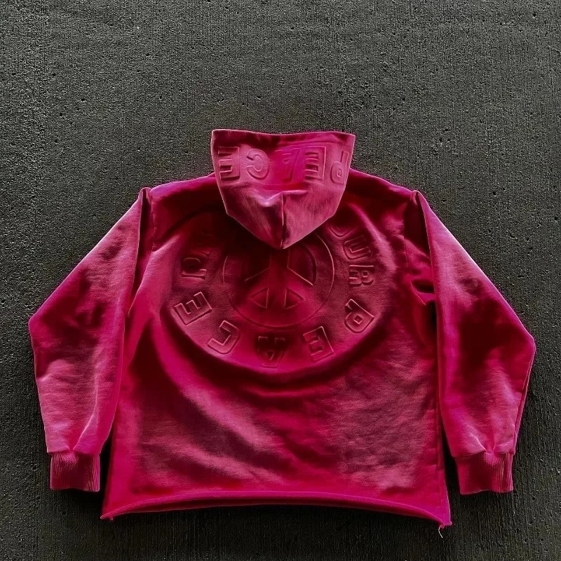 High Street Trend Vintage Alphabet y Hoodie for Men Y2k Goth Harajuku Fashion Coat Couple Casual Loose Sweatshirt 250904