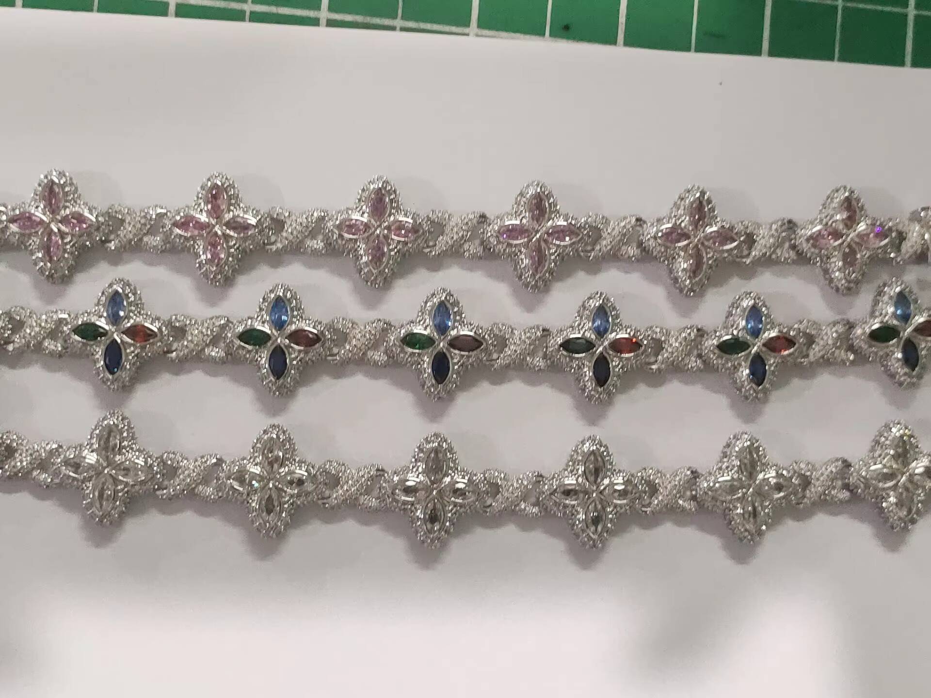 Hip Hop Clover Bracelet Fashionable Cool Rascal HighEnd 5A Moissanite bracelet necklace Handmade Link Chain Necklace