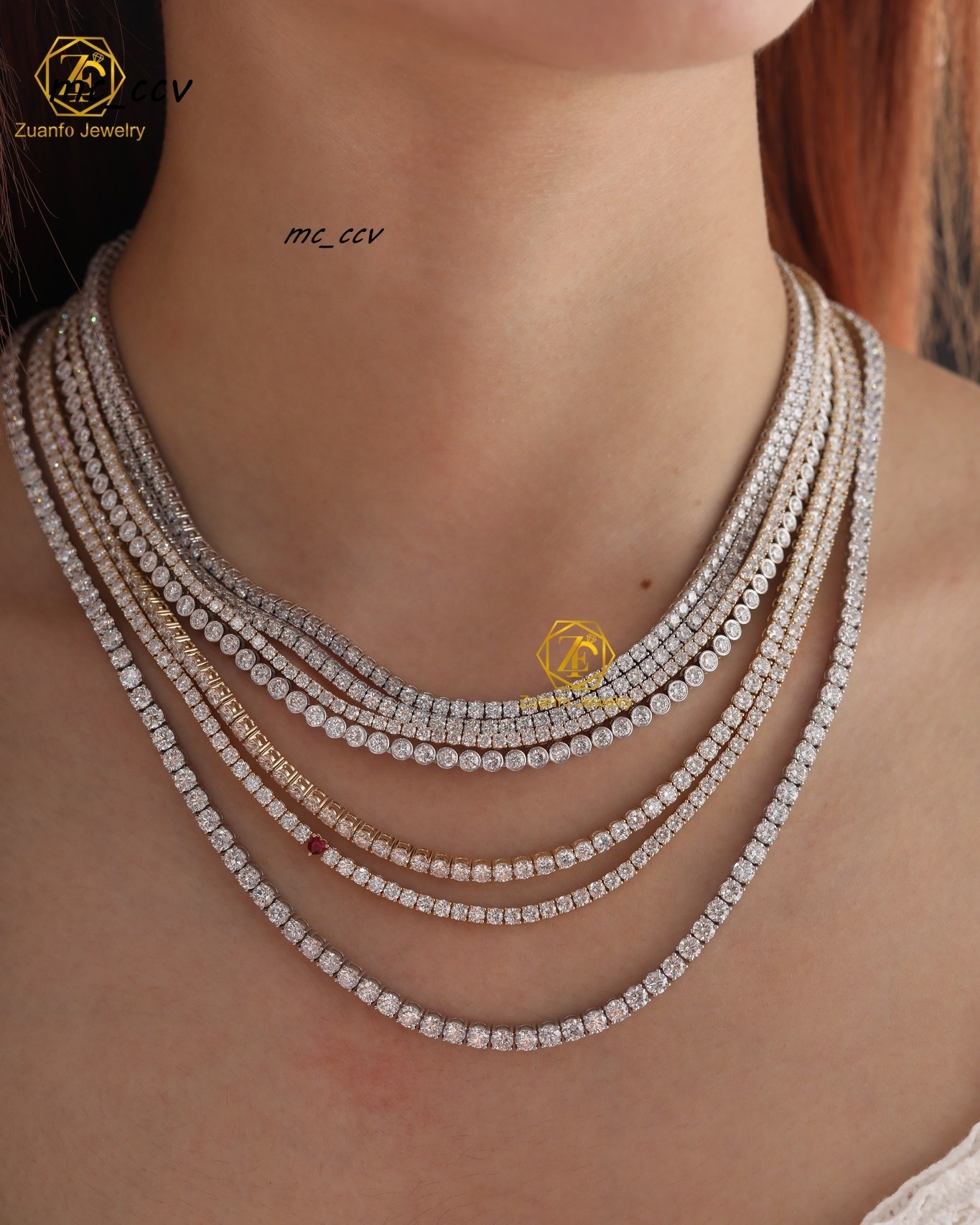 IGI GRC Lab Diamond Necklace D VVS1 VS1 2MM5MM CVD HPHT 18K 14K White Gold Calat LAB Created Diamond Jewelry